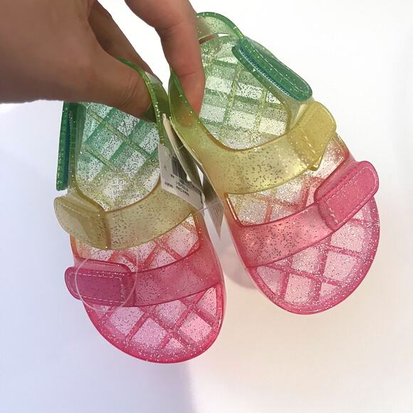 GAP NWT Toddler Glitter Jelly Rainbow Sandals in Multi Size 5 - Picture 3 of 8